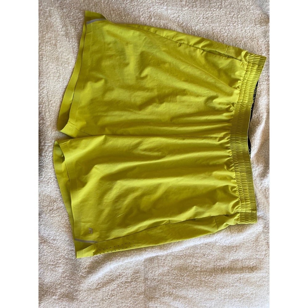 Russell Athletic Mens XL Training Fit Shorts Neon Lime Green Reflective Pocket